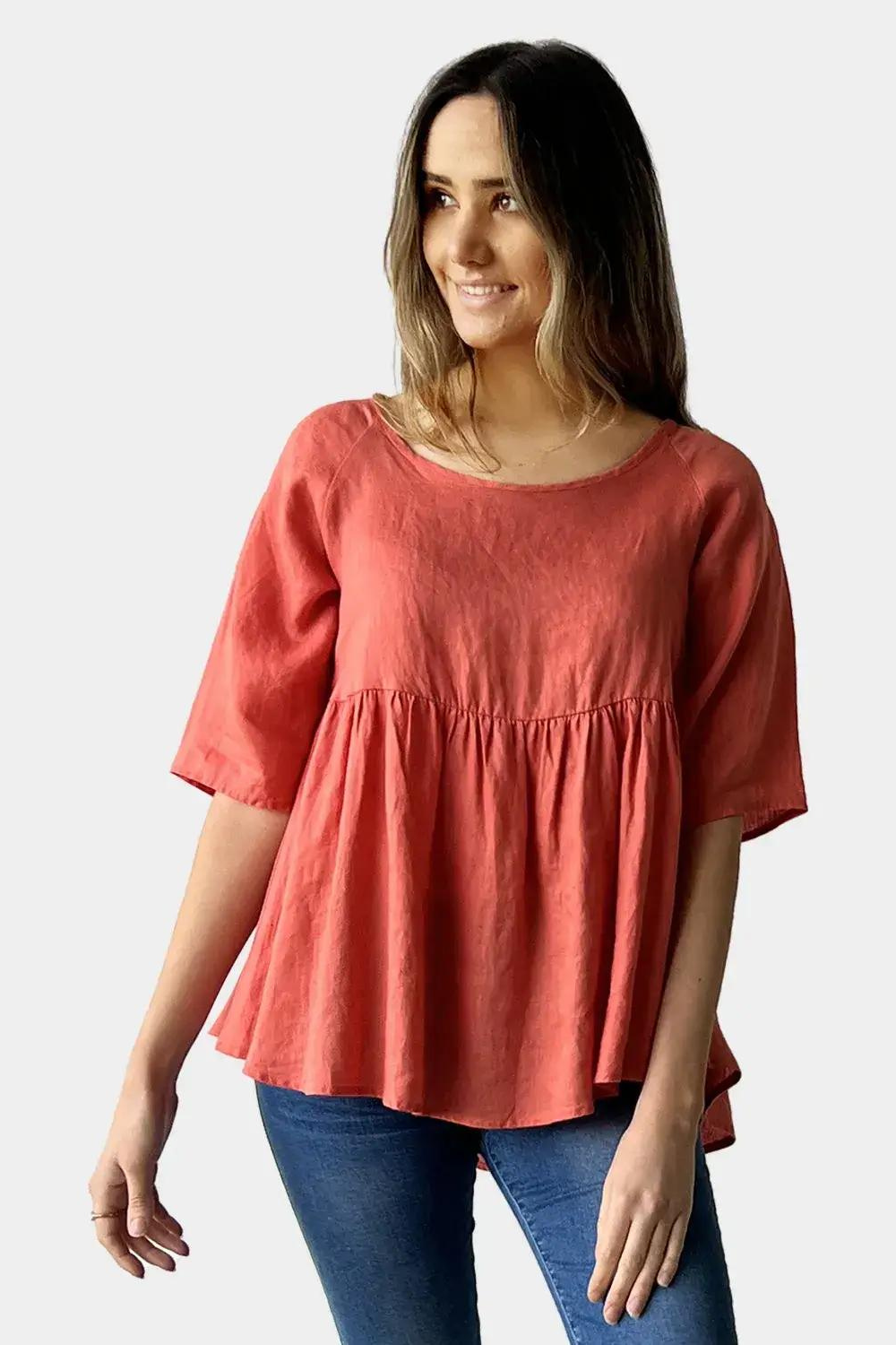 Load image into Gallery viewer, Linen Chic Top - Rose
