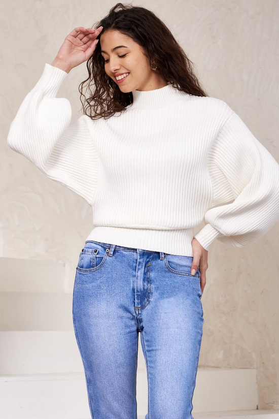 Ella Balloon Sleeve Knit Sweater