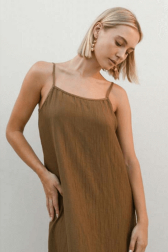 Louise Slip Dress - Bronze