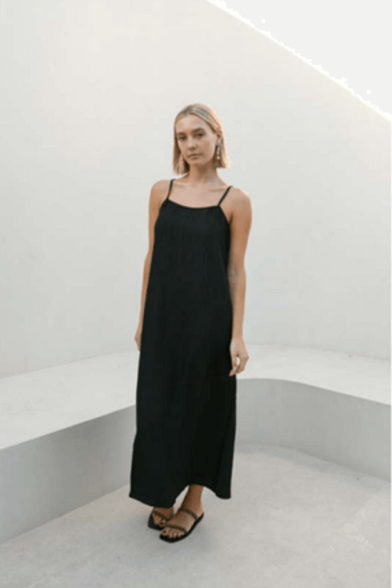 Louise Slip Dress - Black