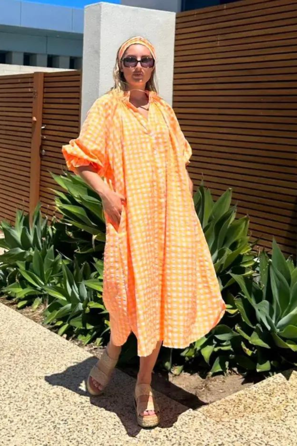 Mireya Shirt Dress - Neon Tangerine