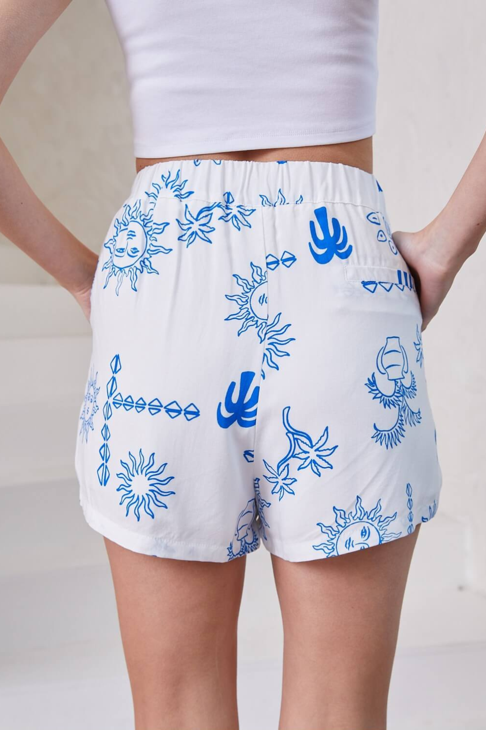 Radiant Blue Print Shorts