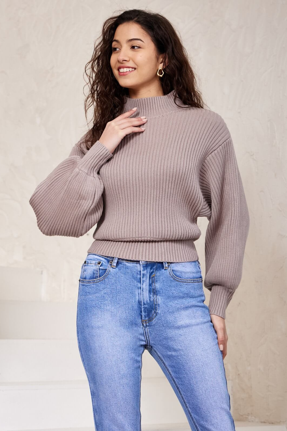 Ella Balloon Sleeve Knit Sweater