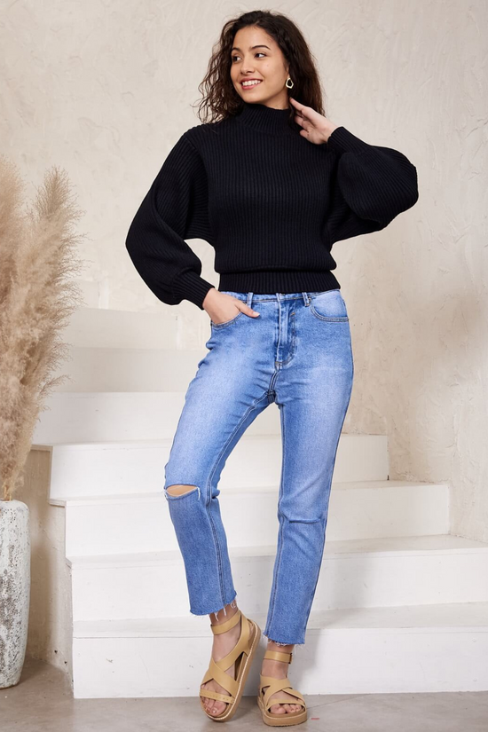 Ella Balloon Sleeve Knit Sweater