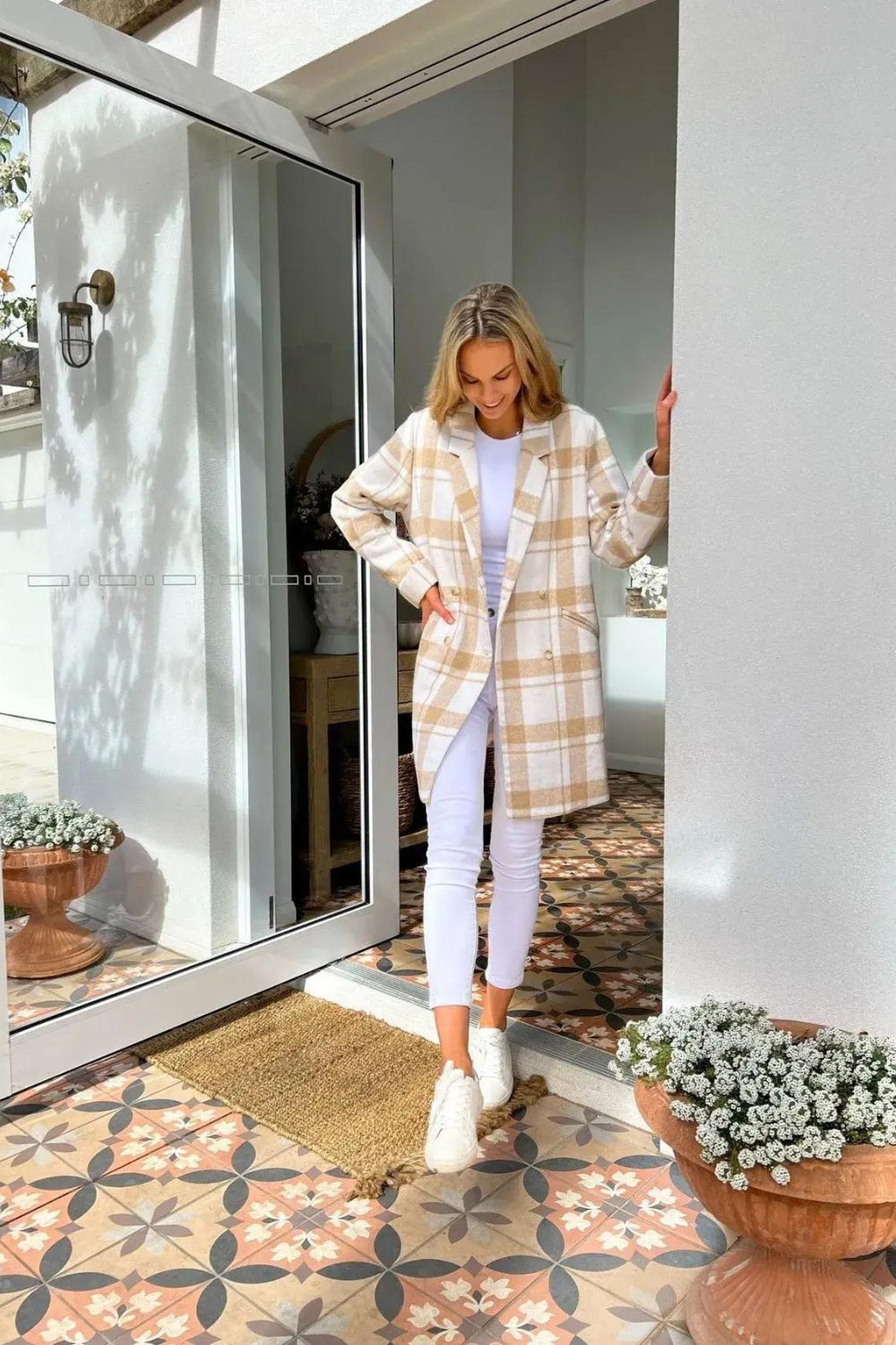 Amelia Coat - Neutral Check