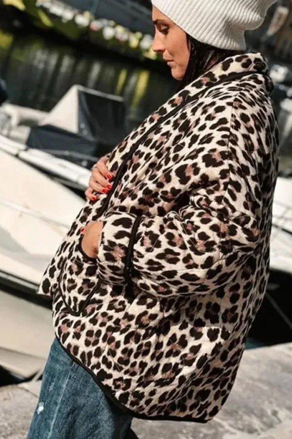 Animal Print Quilted Jacket