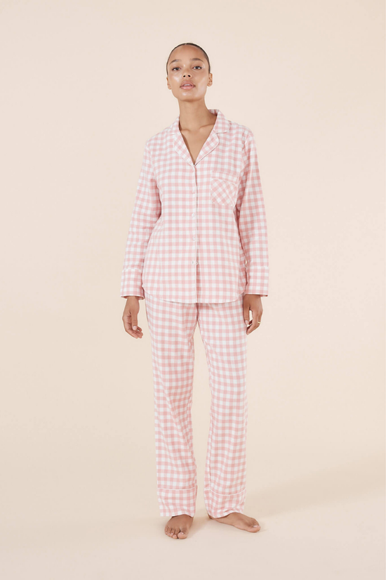 Juliette Gingham Cotton PJ Pink