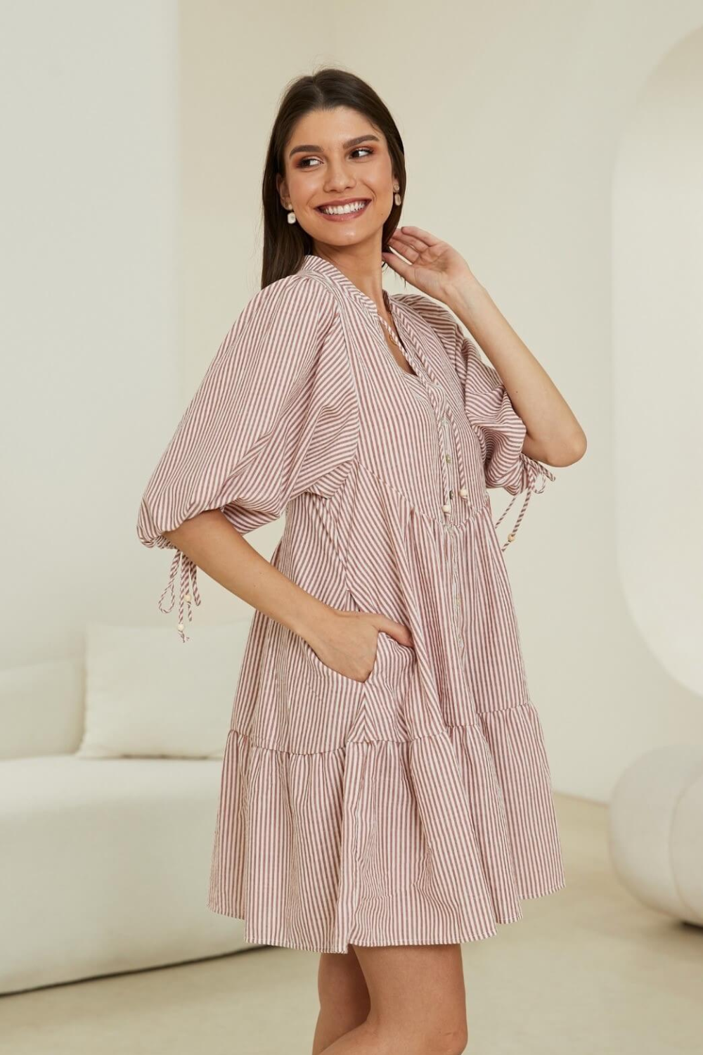 Iris Maxi Red Striped Dress LOUii