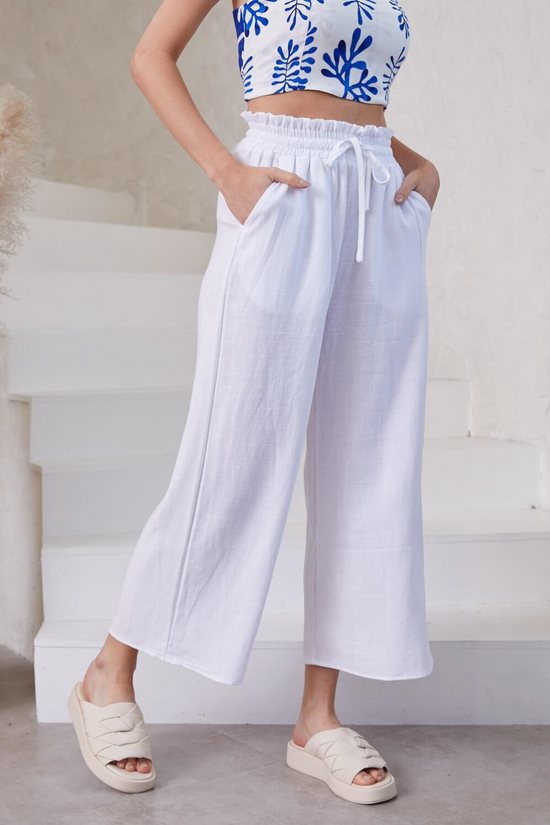 Load image into Gallery viewer, Luxe Linen Pants - White
