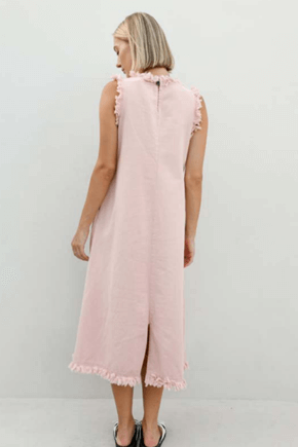 Masion Frayed Edge Dress - Pink