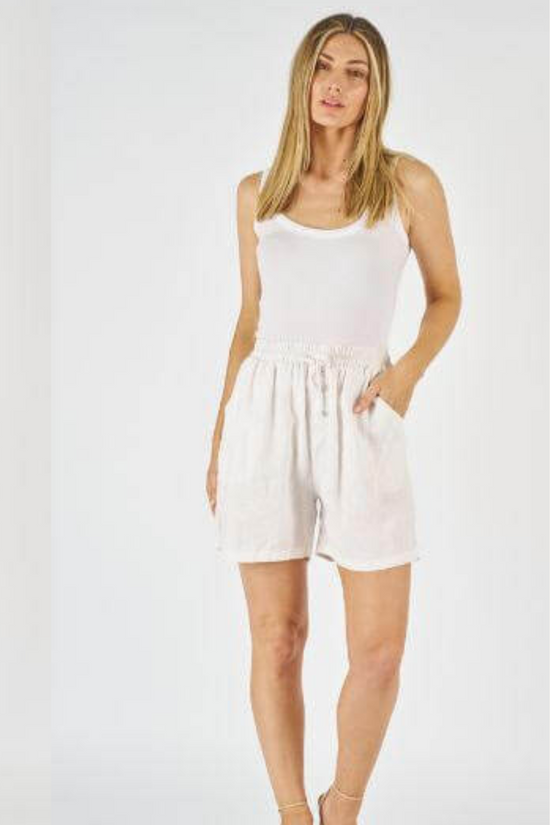 Load image into Gallery viewer, Alex Linen Shorts - White
