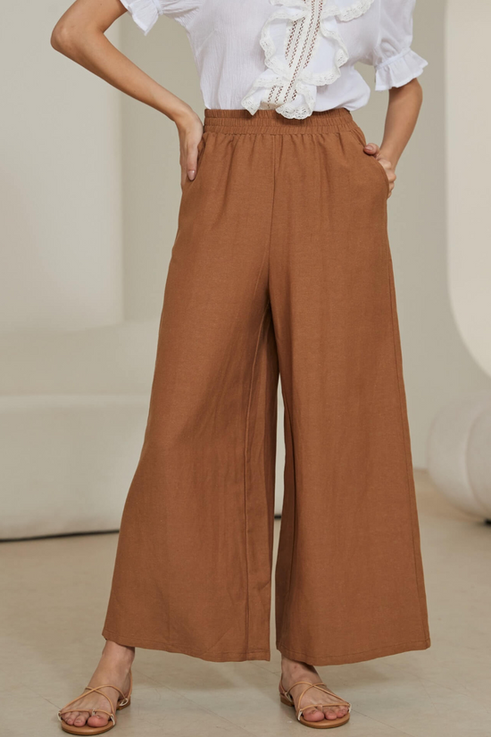 Load image into Gallery viewer, Iris Maxi Linen Pants - Rust
