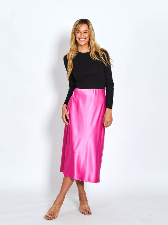 Aliki Satin Effect Mini Skirt - Pink
