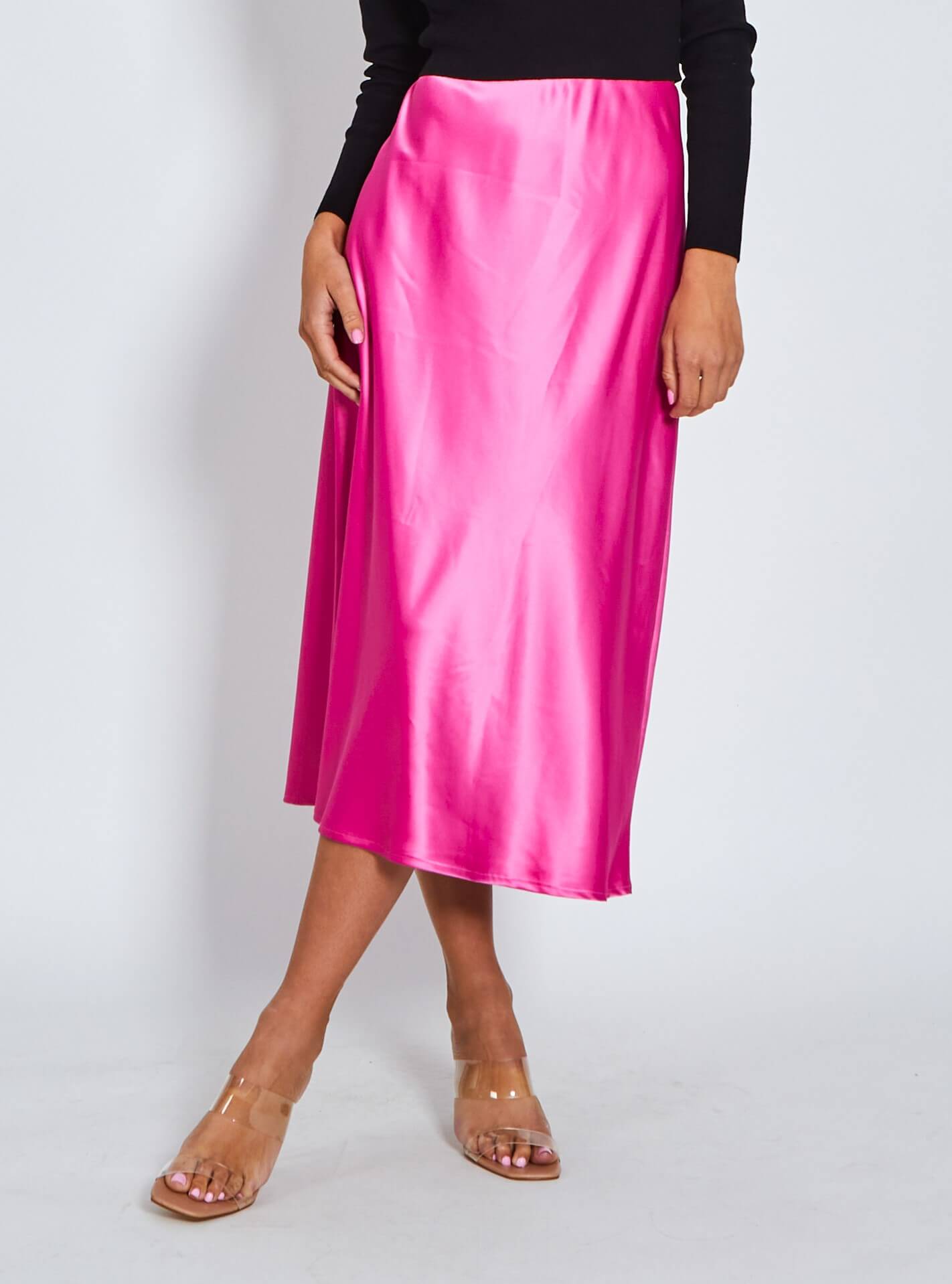 Aliki Satin Effect Mini Skirt - Pink